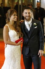 ANTONELLA ROCCUZZO with Lionel Messi at Wedding Reception in Argentina 06/30/2017