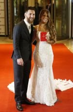 ANTONELLA ROCCUZZO with Lionel Messi at Wedding Reception in Argentina 06/30/2017