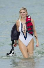 ASHLEY JAMES in Swimsuit at a Beach in Ibiza 07/21/2017