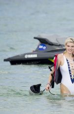 ASHLEY JAMES in Swimsuit at a Beach in Ibiza 07/21/2017