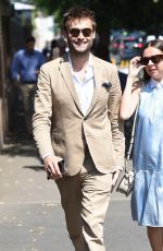 BEL POWLEY Arrives at Wimbledon Tennis Championships in London 07/10/2017