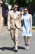 BEL POWLEY Arrives at Wimbledon Tennis Championships in London 07/10/2017