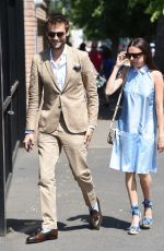 BEL POWLEY Arrives at Wimbledon Tennis Championships in London 07/10/2017