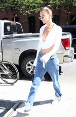 BELLA HADID in Jeans Leaves Her Apartment in New York 07/18/2017