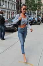BELLA HADID in Tight Jeans Out in New York 07/19/2017