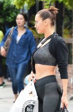 BELLA HADID in Tights Out Shopping in New York 07/25/2017