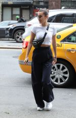 BELLA HADID Leaves a Cab Out in New York 07/29/2017
