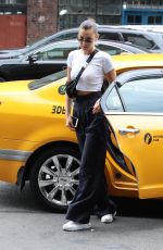 BELLA HADID Leaves a Cab Out in New York 07/29/2017
