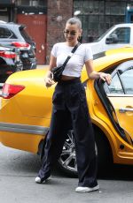 BELLA HADID Leaves a Cab Out in New York 07/29/2017
