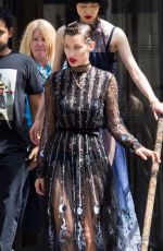 BELLA HADID on the Set of a Photoshoot for Loewe in Paris 07/05/2017