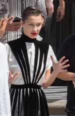 BELLA HADID on the Set of a Photoshoot for Loewe in Paris 07/05/2017