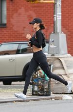 BELLA HADID Out Jogging in New York 07/24/2017