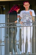 BELLA THORNE and Her Boyfriend Blackbear on the Balcony of Their Hotel in Los Angeles 07/20/2017