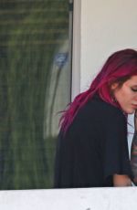 BELLA THORNE and Her Boyfriend Blackbear on the Balcony of Their Hotel in Los Angeles 07/20/2017