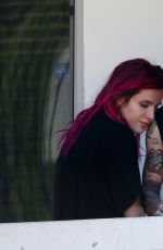BELLA THORNE and Her Boyfriend Blackbear on the Balcony of Their Hotel in Los Angeles 07/20/2017