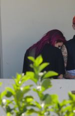 BELLA THORNE and Her Boyfriend Blackbear on the Balcony of Their Hotel in Los Angeles 07/20/2017