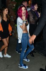 BELLA THORNE Arrives at Beauty & Essex in Hollywood 07/15/2017