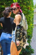 BELLA THORNE in Cutoff and Open-front Vest Out in Los Angeles 07/11/2017