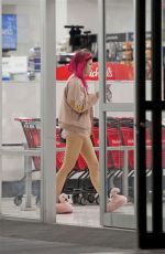 BELLA THORNE in Pink Flamingo Slippers Shopping at Michael