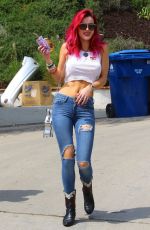 BELLA THORNE in Ripped Jeand Out in Pasadena 13/07/2017