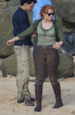 BRYCE DALLAS HOWARD on the Set of Jurassic World 2 in Hawaii 07/07/2017