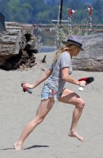 CAITY LOTZ on the Set of Legends of Tomorrow in Vancouver 07/20/2017