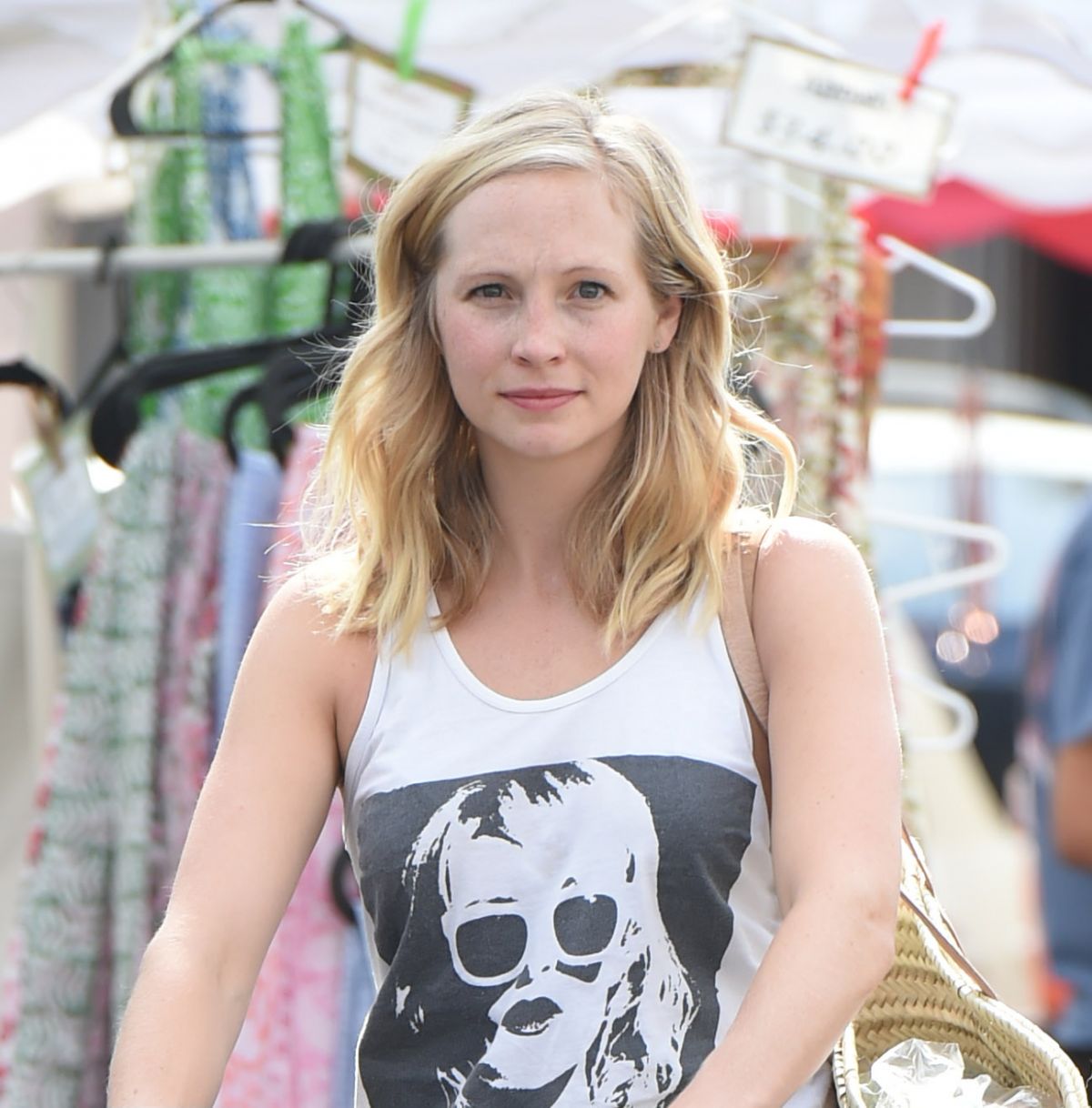 CANDICE KING at Farmers' Market in Los Angeles 07/16/2017.