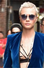 CARA DELEVINGNE Arrives at Late Show with Stephen Colbert in New York 07/20/2017
