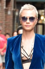 CARA DELEVINGNE Arrives at Late Show with Stephen Colbert in New York 07/20/2017