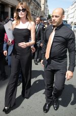 CARLA BRUNI Leaves Jean Paul Gaultier Fashion Show at Haute Couture Fashion Week in Paris 07/05/2017
