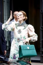 CELINE DION Leaves Her Hotel in Paris 07/02/2017