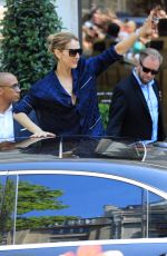 CELINE DION Leaves Her Hotel in Paris 07/04/2017