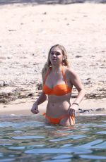 CHELSY DAVY in Bikini on the Beach in St Tropez 07/09/2017