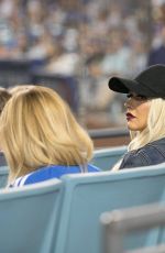 CHRISTINA AGUILERA at LA Dogers vs Atlanta Braves Game in Los Angeles 07/21/2017