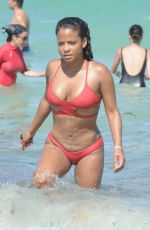 CHRISTINA MILIAN in Bikini on the Beach in Miami 07/15/2017