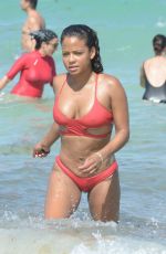 CHRISTINA MILIAN in Bikini on the Beach in Miami 07/15/2017