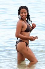 CHRISTINA MILIAN in Bikini on the Beach in Miami 07/18/2017
