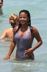 CHRISTINA MILIAN in Swimsuit on the Beach in Miami 07/02/2017
