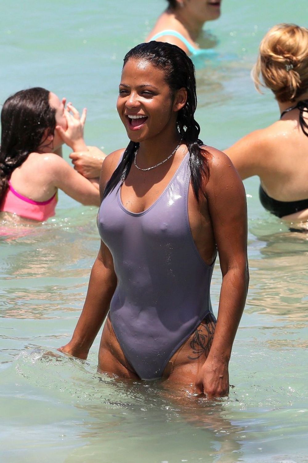 CHRISTINA MILIAN in Swimsuit on the Beach in Miami 07/02/201