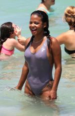 CHRISTINA MILIAN in Swimsuit on the Beach in Miami 07/02/2017