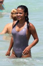 CHRISTINA MILIAN in Swimsuit on the Beach in Miami 07/02/2017