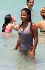 CHRISTINA MILIAN in Swimsuit on the Beach in Miami 07/02/2017
