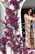 CLAUDIA GALANTI at Her Balcony of a Hotel in Porto Cervo 07/09/2017