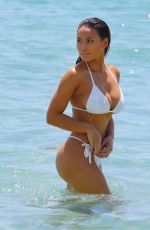 DAPHNE JOY in White Bikini on the Beach in Miami 07/19/2017