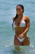 DAPHNE JOY in White Bikini on the Beach in Miami 07/19/2017