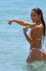 DAPHNE JOY in White Bikini on the Beach in Miami 07/19/2017