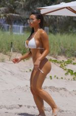 DAPHNE JOY in White Bikini on the Beach in Miami 07/19/2017