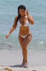 DAPHNE JOY in White Bikini on the Beach in Miami 07/19/2017