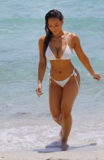 DAPHNE JOY in White Bikini on the Beach in Miami 07/19/2017