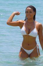 DAPHNE JOY in White Bikini on the Beach in Miami 07/19/2017